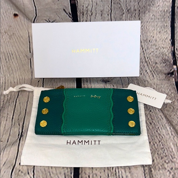Hammitt Handbags - Hammitt Green 110 North Wavy Dazey Leather Wallet